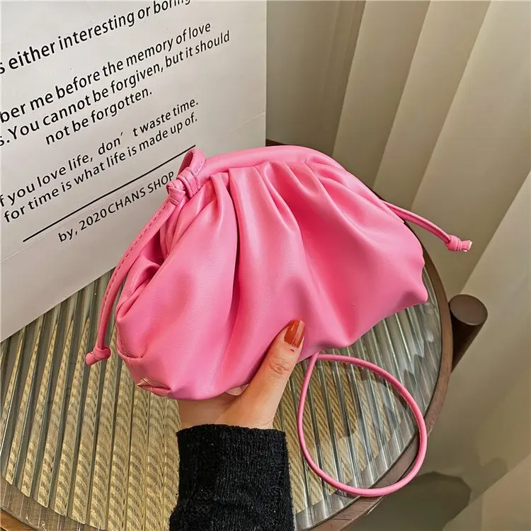 

Solid Color Leather Cloud Bags For Women 2023 Brand Shoulder Bag Luxury Purse Crossbody Bag Designer Satchel Women Clutch Hobo