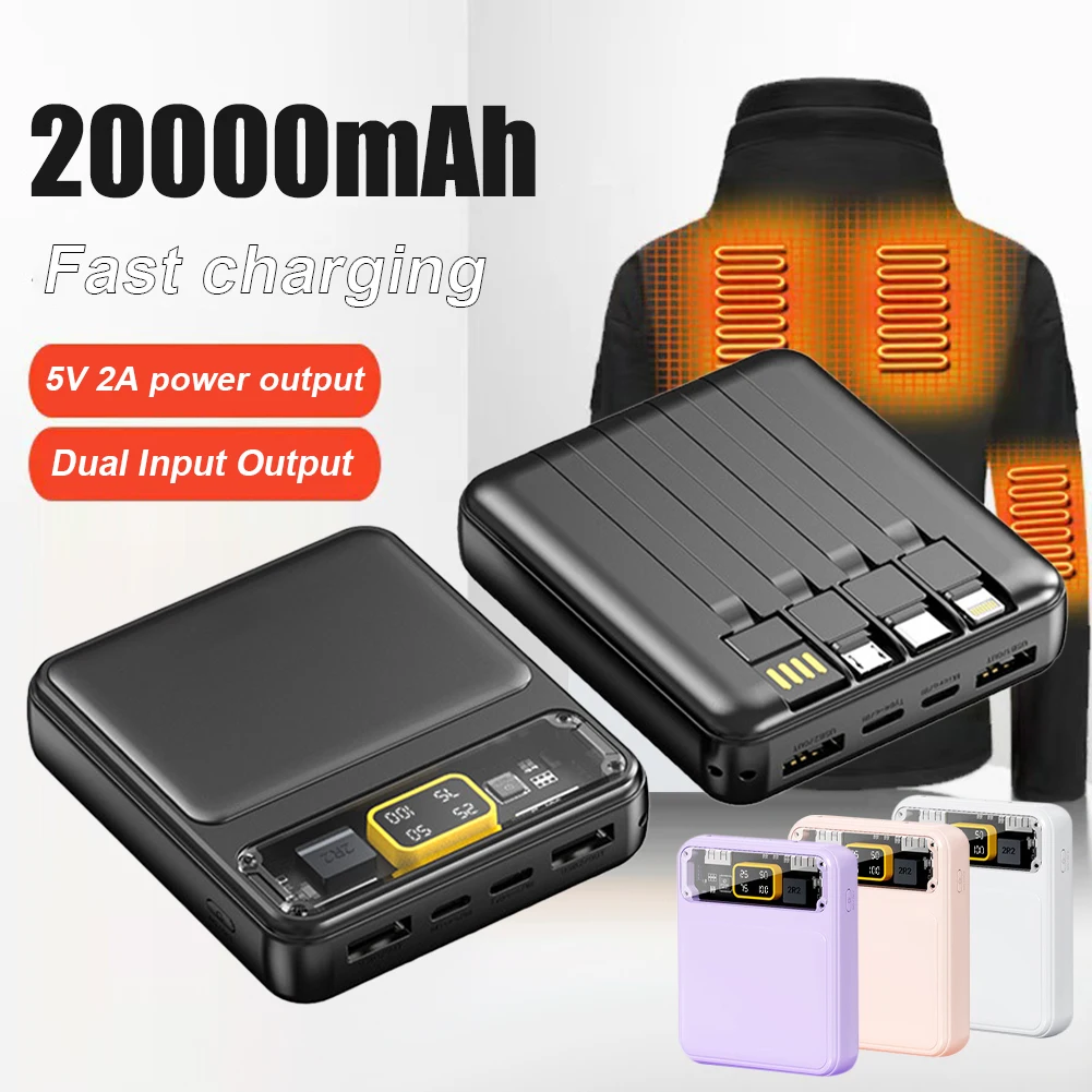 

20000mAh Power Bank Portable Mobile Charger Fast Charging External Battery Pack