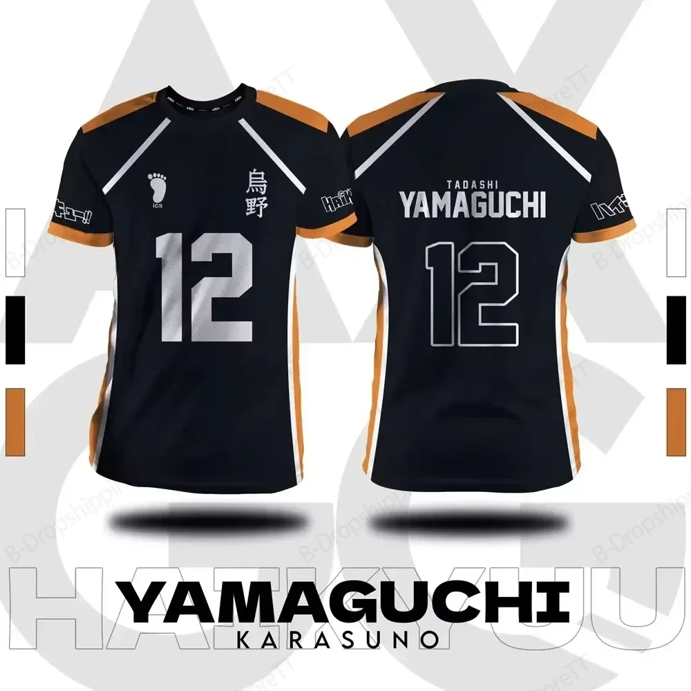 Фото Haikyuu Fox Valley японская клетчатая рубашка, аниме с 3D-принтом для мужчин и женщин, модная спортивная футболка большого размера с короткими рукавами №4