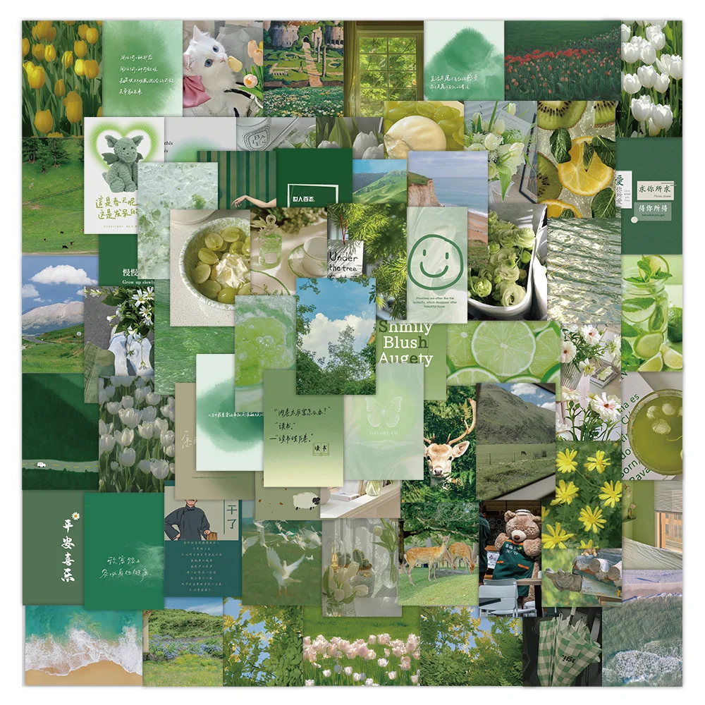 

10/30/50/PCS Green Landscape Small Fresh Creative Graffiti Stickers Bicycle Scooter Car Helmet Laptop Computer Wholesale