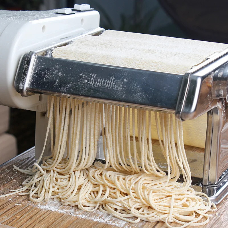 

Automatische Elektrische Noodle & Pasta Maker Noodle Drukken Rvs Dubbele Mes Dumplings Cover Handleiding Making Machine