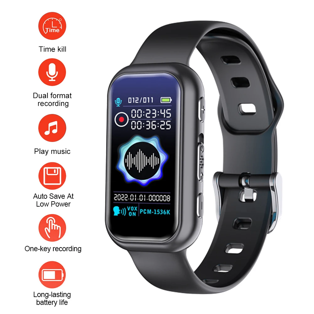 8-64gb Recording Bracelet Noise Reduction Hifi Mp3 Player Sound Activation Recording Pen For Business