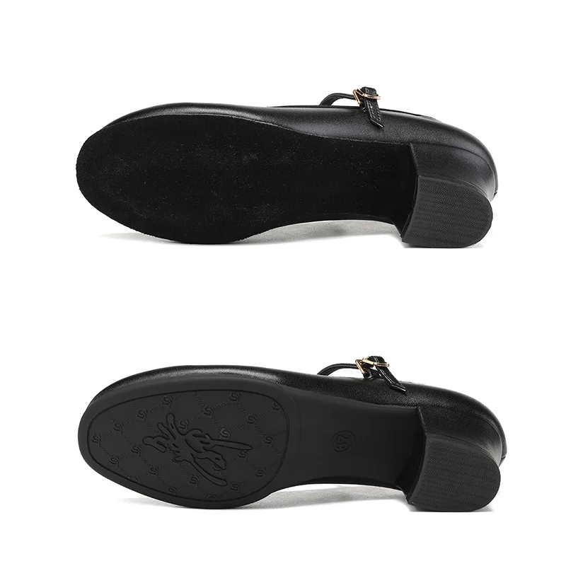 Latin Ballroom Dance Shoes for Women 4 CM Heel Closed Toe Modern Salsa Dance Teaching Performance Dancing Shoes