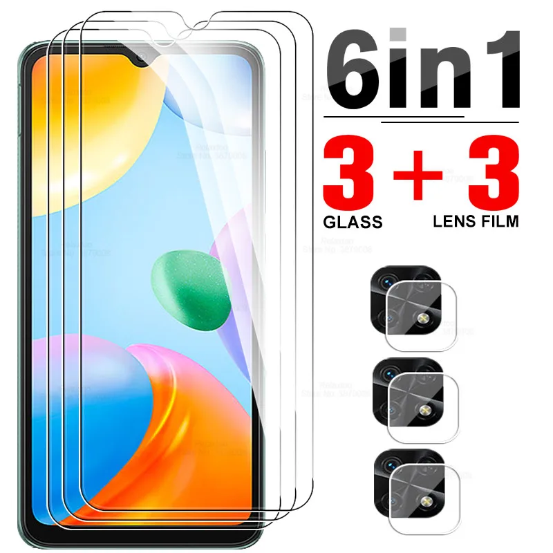 

6in1 Camera Lens Protective Glass For Xiaomi redmi 10C Tempered Screen Protector redmy 10c 10 c redmi10c 6.71'' Full Cover Films