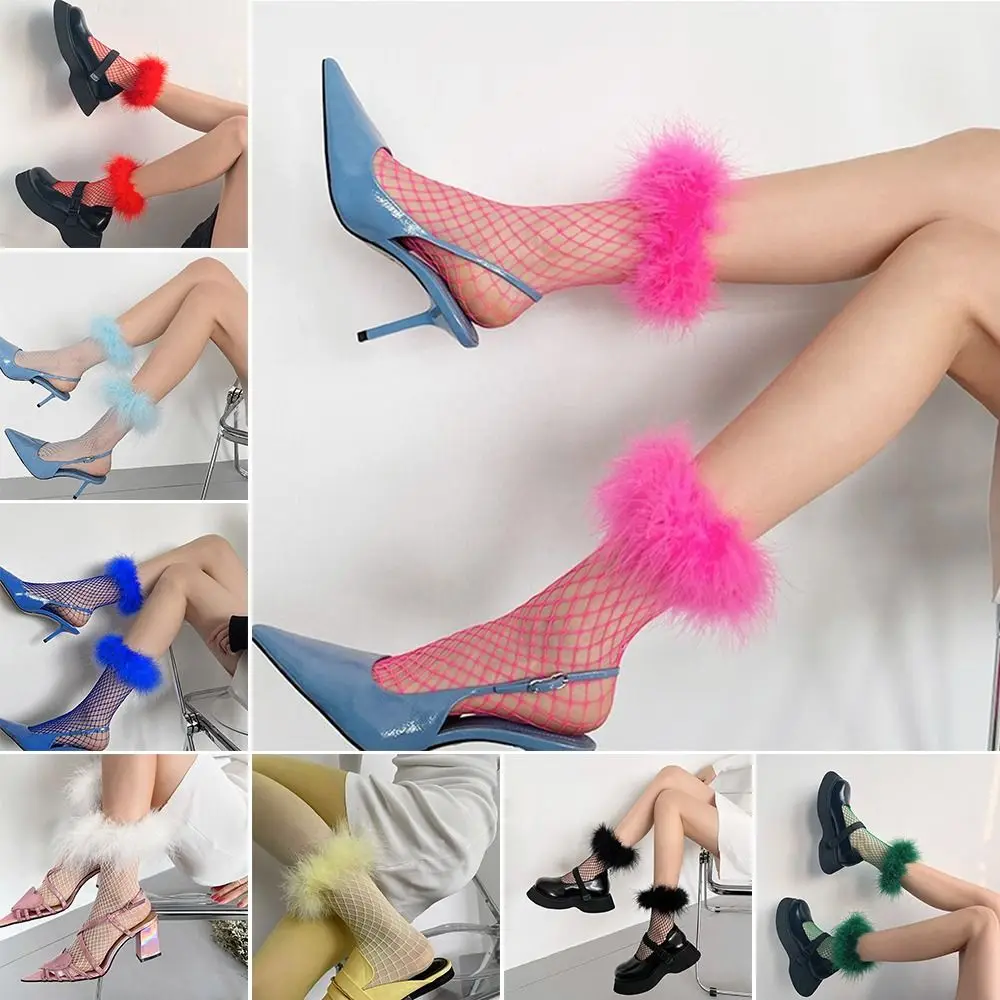

1 пара, женские ажурные носки из искусственного меха