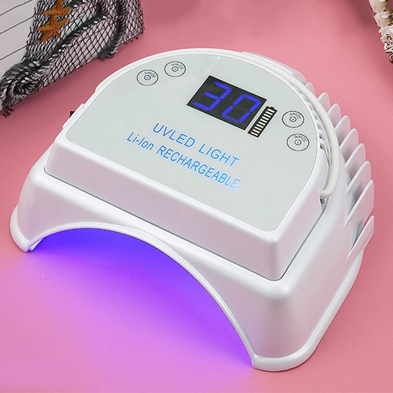 

64W Metal Shell Nail UV LED Lamp Wireless Gel Polish Dryer Manicure Machine Rechargeable LED Light for Nails Cordless Nail Lamp