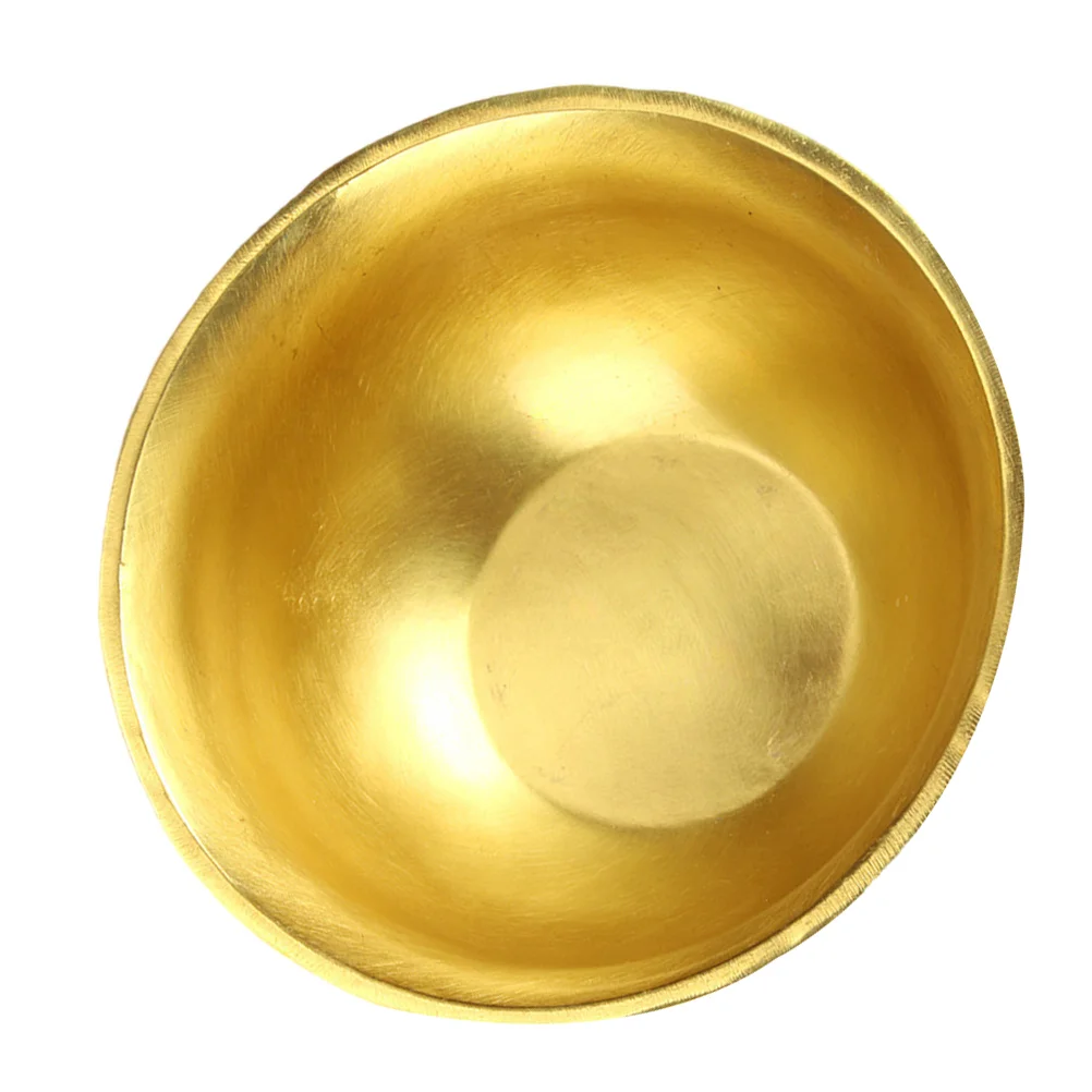 

Bowl Treasure Basin Offering Wealth Brass Bowls Chinese Gold Golden Water Copper Tibetan Good Money Altar Meditation Figurine