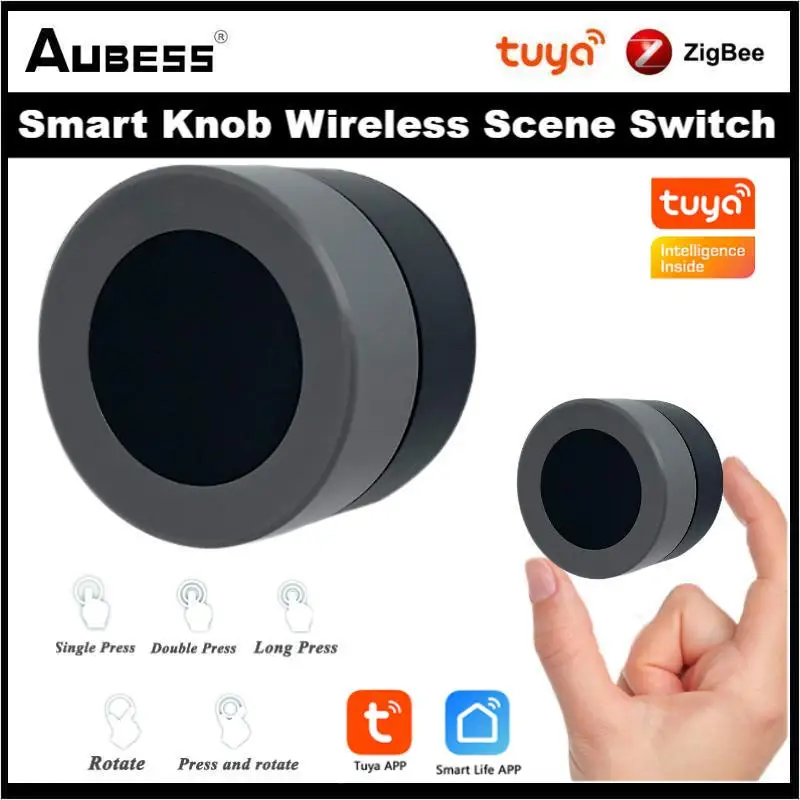 

Aubess Tuya Zigbee Smart Knob Scene Switch Wireless Push Button Control Remote Control Home Appliance And Devices By Smart Life