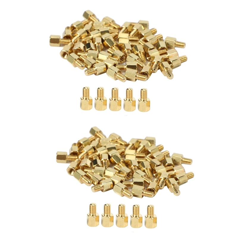 

100 Pcs Brass Screw PCB Standoffs Hexagonal Spacers M3 Male X M3 Female 5Mm