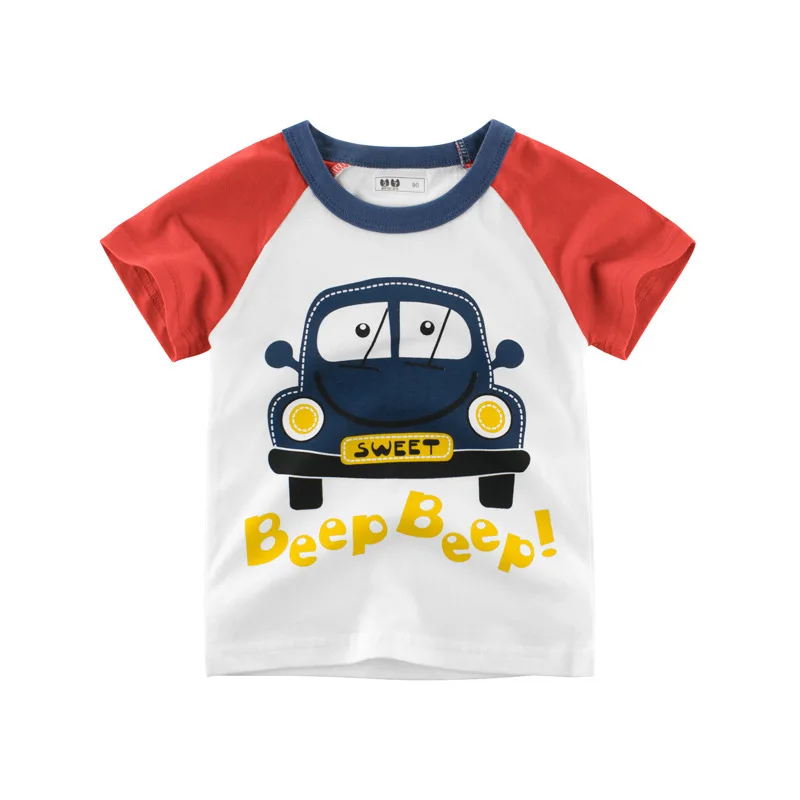 Boy Casual Short Sleeve T-Shirts Kids Solid Tee Shirt Toddler Cartton Fashion Crew Neck Tshirt Top