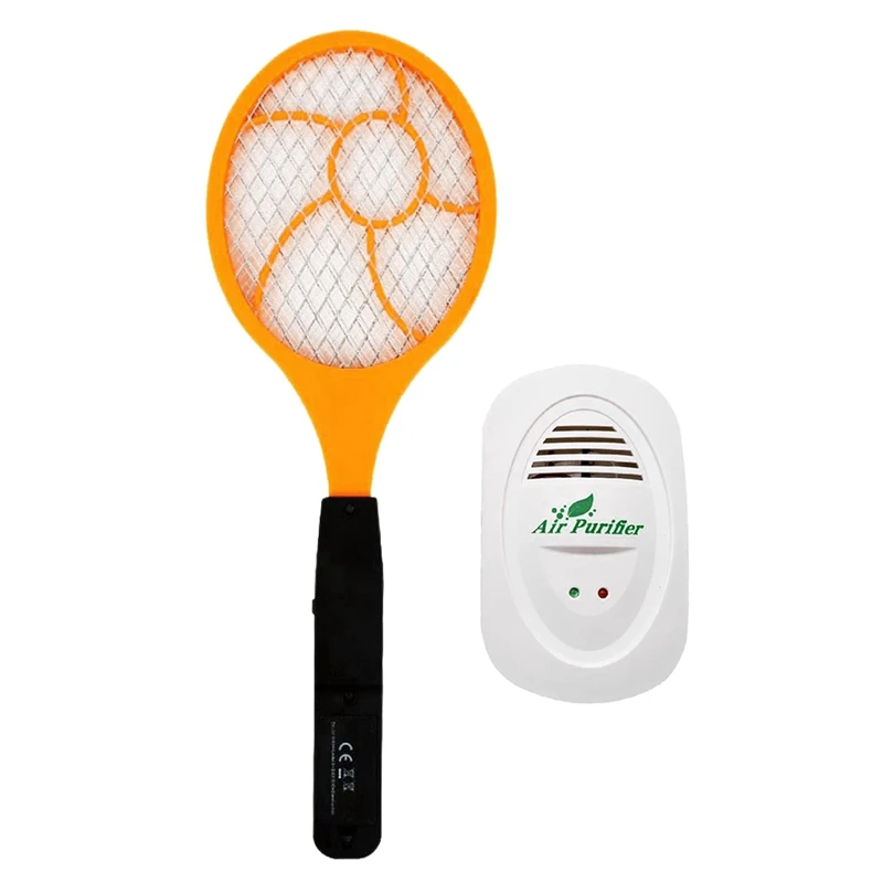 

LED Electric Mosquito Swatter Flyswatter With Pluggable Mini Air Purifier US Plug