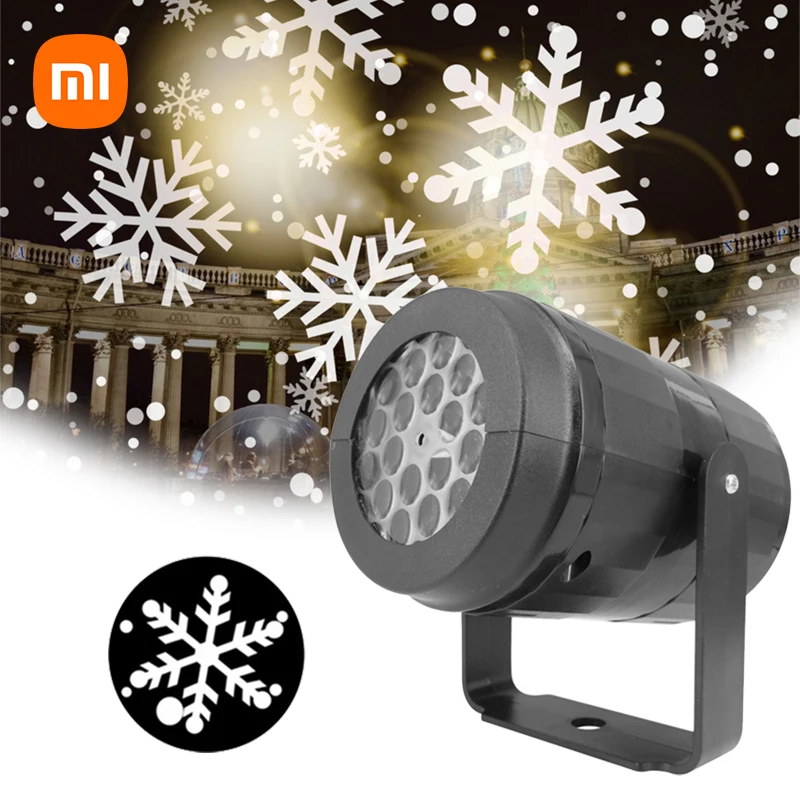

Домашний светодиодный проектор Xiaomi со снежинками, Ночной светильник, уличная проекционная лампа со снежинками, Рождественская атмосфера, у...