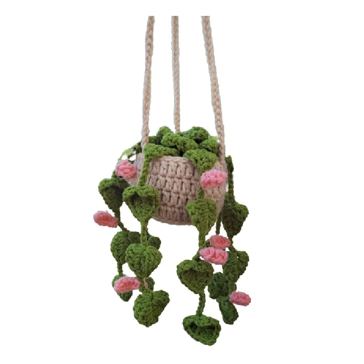 Зеркало заднего вида подвеска милые горшечные растения вязаное крючком