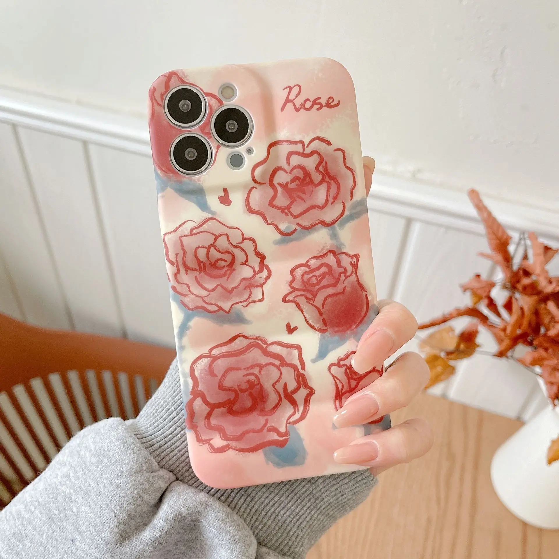

Защитный чехол для iPhone 13 Pro Max, INS, Ретро дизайн розы, чехол для телефона Apple 12, силиконовый мягкий женский чехол