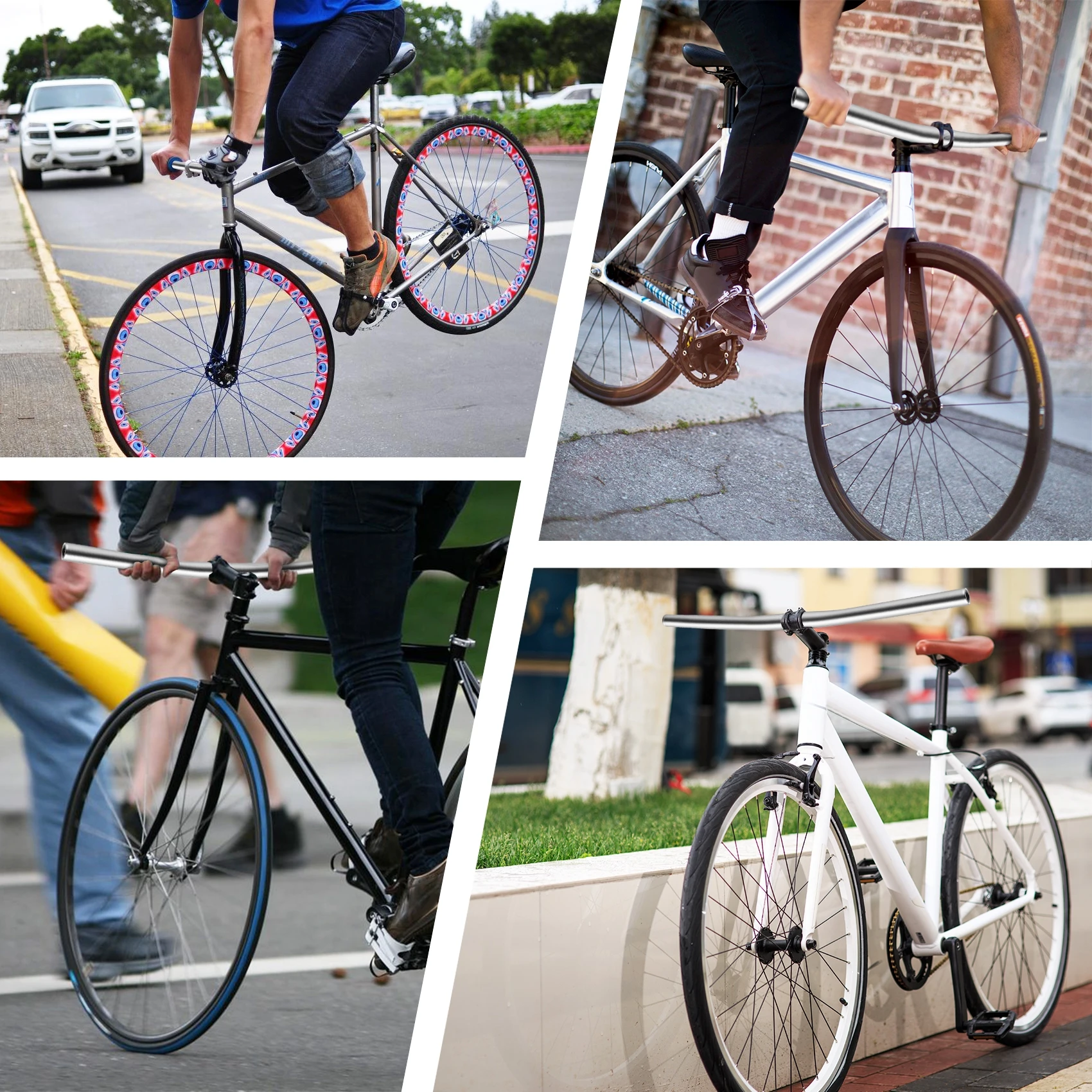 Велосипед с фиксированной передачей из сплава прямой велосипедный руль Fixie Bike