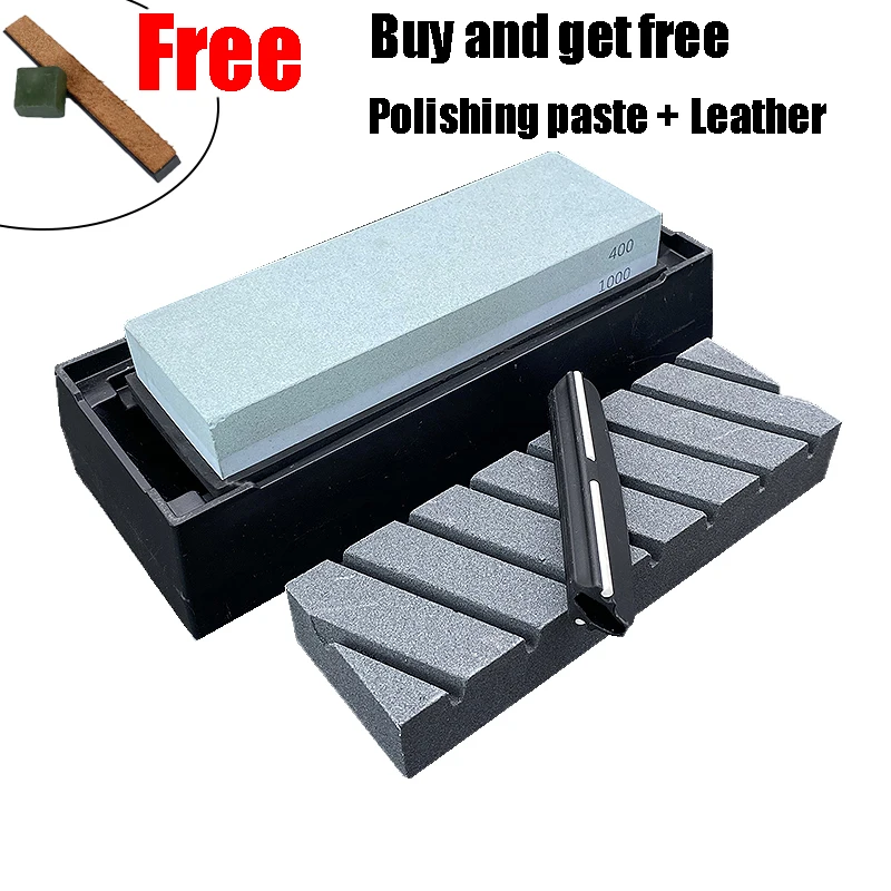 

White corundum Doublesided Whetstone 240-3000# Household whetstone Angle guide 15 degree fixed angle sharpening Correction stone