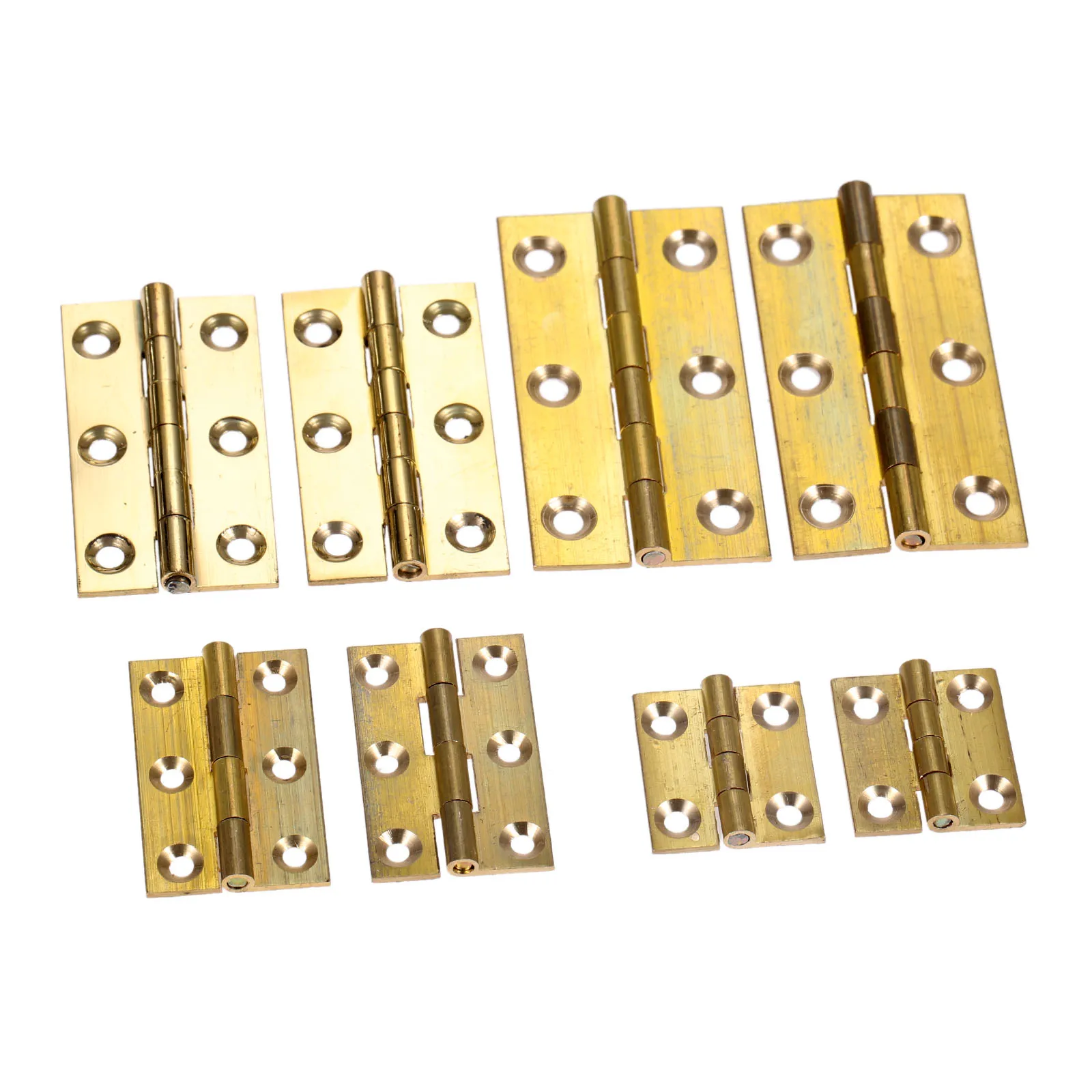 DRELD 2pcs Brass Decorative Cabinet Hinge 1/1.5/2/2.5 inch Wooden Jewelry Box Hinge Furniture Fittings with Screws