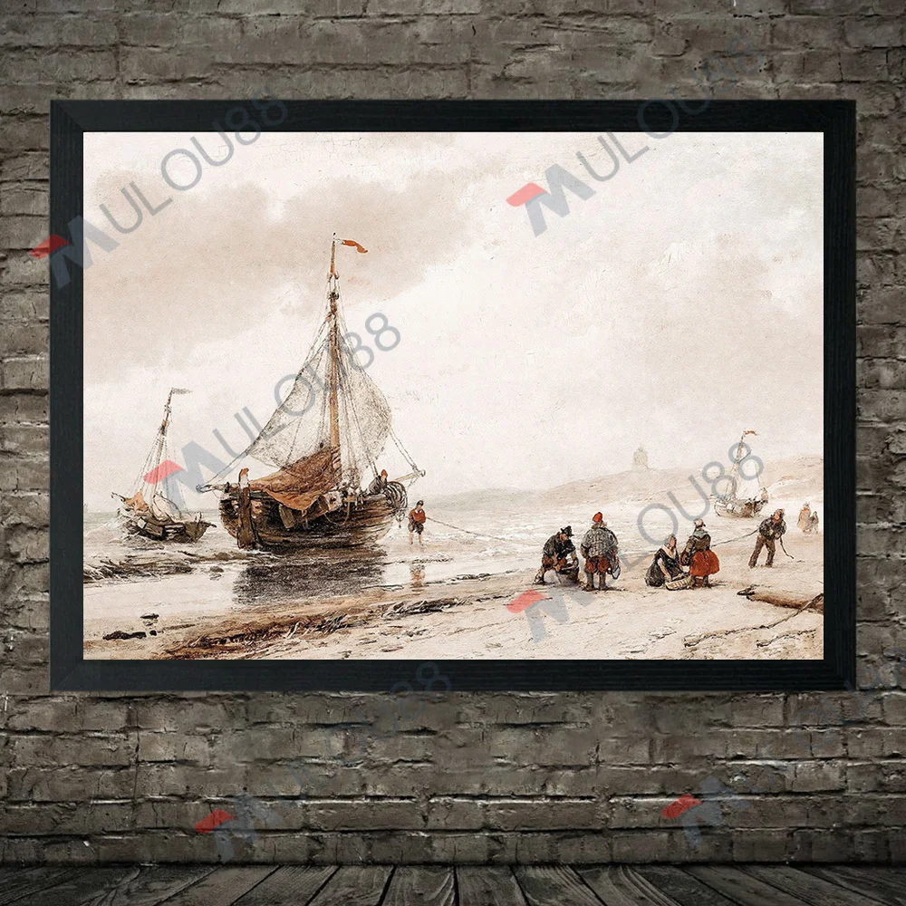 Винтажная картина маслом на паруснике Декор морской пейзаж озеро дом настенный