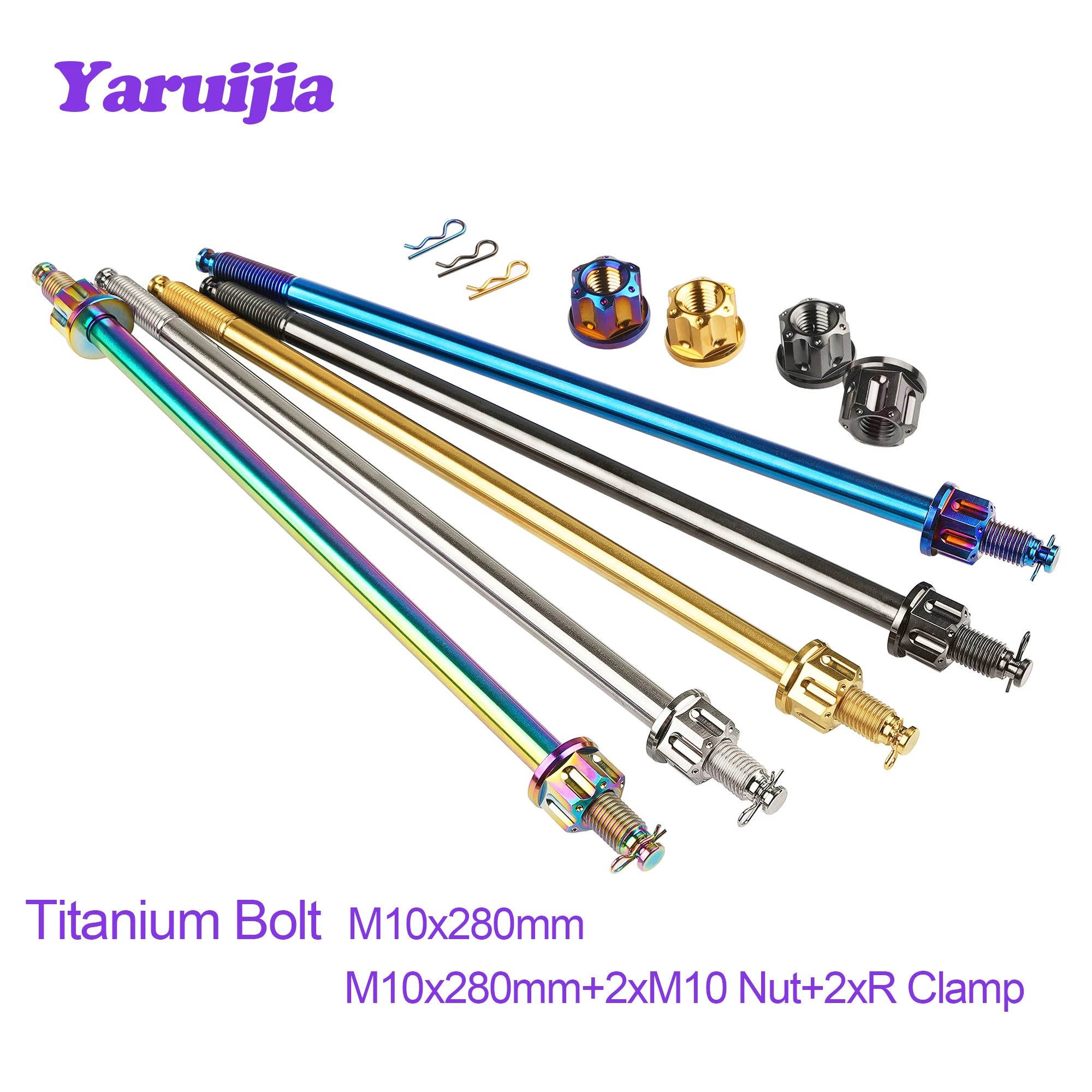 Yaruijia, центр для мотоциклетных колес, модель m10 x 280 мм + гайка 2xM10 + зажим 2xR, аксессуары для мотоциклетных колес