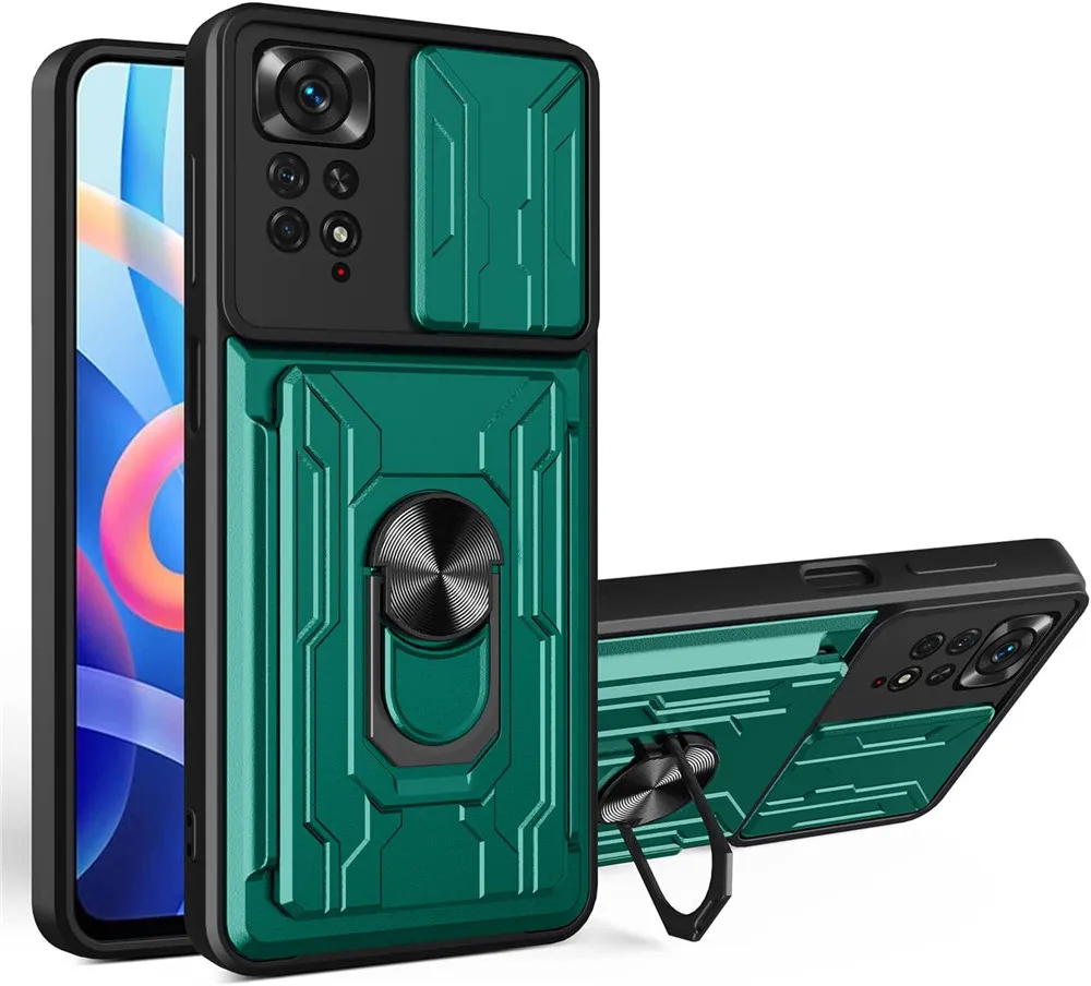Для Xiaomi Redmi Note 11 глобальная версия Чехол Слот для карты кольцо подставка чехол Pro