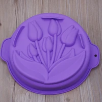 silicone big cake molds flower crown shape bakeware baking tools 3d bread pastry mould pizza candy mold for ice mold cookie mold