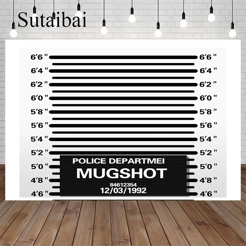 

Police Up Line Mugshot Photography Background for Party Vinyl Polyester Backdrops for Photo Studio