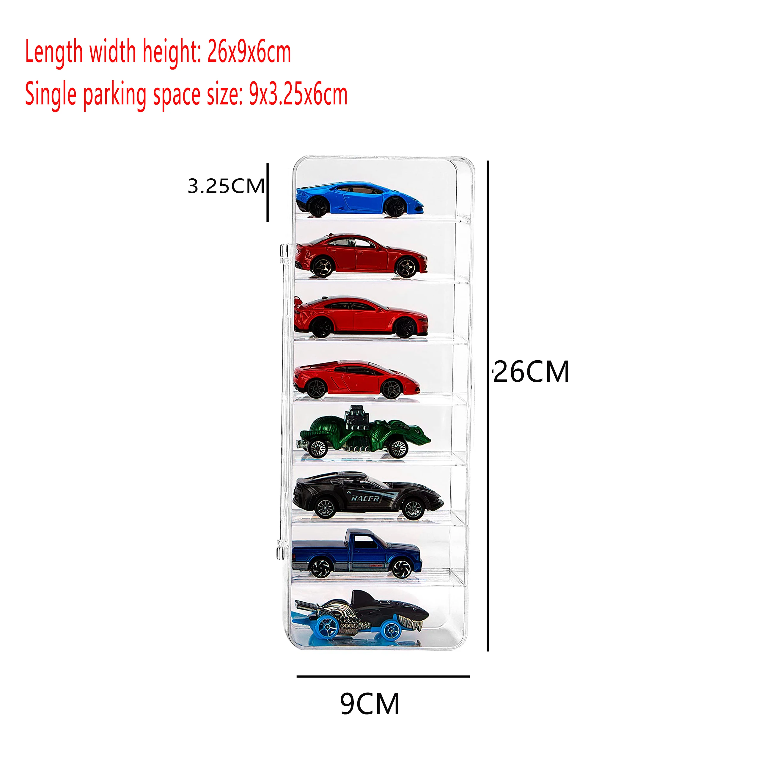 Акриловая подсветка совместимая с Hot Wheels 8 слотов для подставка автомобиля