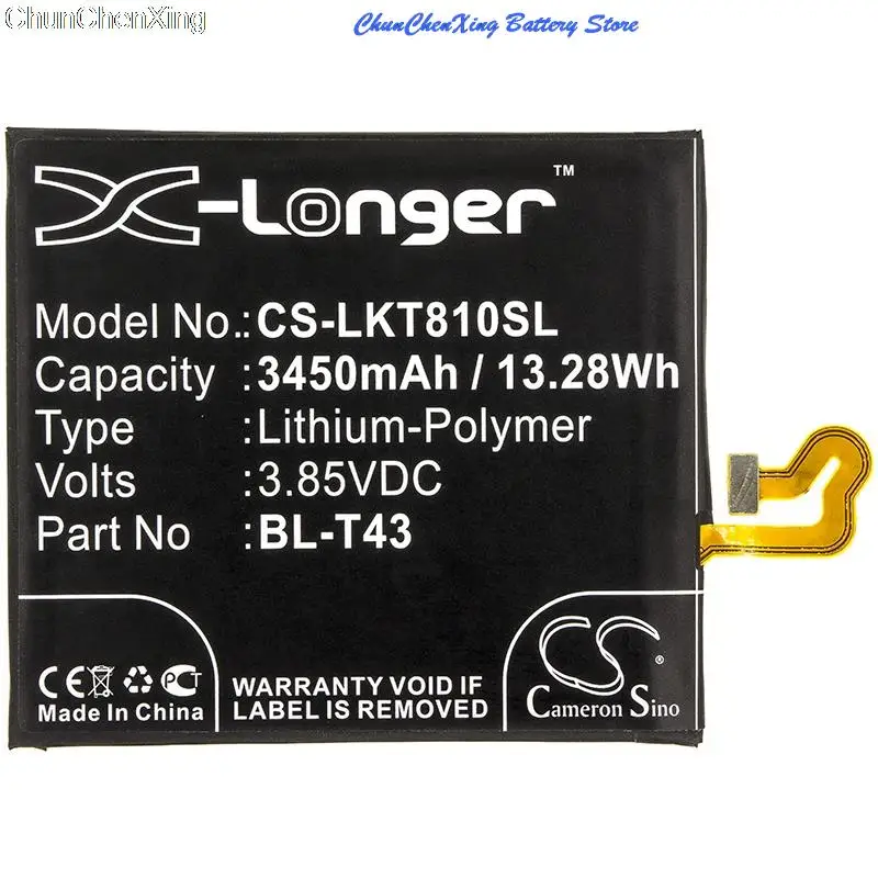 

Cameron Sino 3450mAh Battery BL-T43,EAC64518901 for LG G810, G8S ThinQ, G8S ThinQ Global, LMG810EA, LMG810EAW, LM-G810EAW