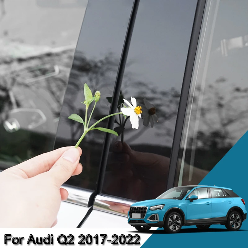 

Car Styling PVC Car Window Pillar Trim Sticker Middle BC Column Stickers External Automobiles Accessories For Audi Q2 2017-2022