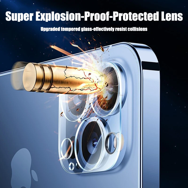 4PCS Full Cover Luxury Back Camera Lens for IPhone 13 12 11 Pro Ma XR XS MAX Mini  Screen Protector Original Lens Tempered Glass
