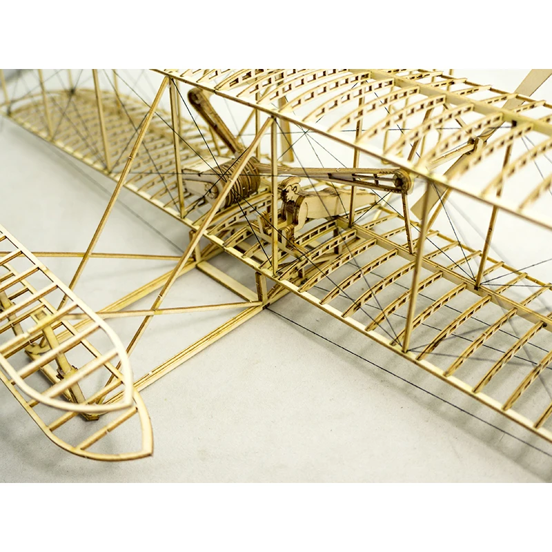 Фото Конструктор AEORC Wright Flyer I 1903: первая модель самолета с двигателем, деревянная сборная модель, реплика исторического авиационного транспортного средства, коллекционный предмет №5