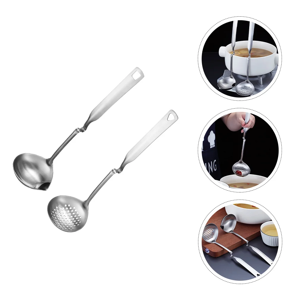 

Spoon Ladle Soup Oil Separator Skimmer Slotted Strainer Hot Pot Scoop Cooking Steel Fat Stainless Spoonsspider Grease