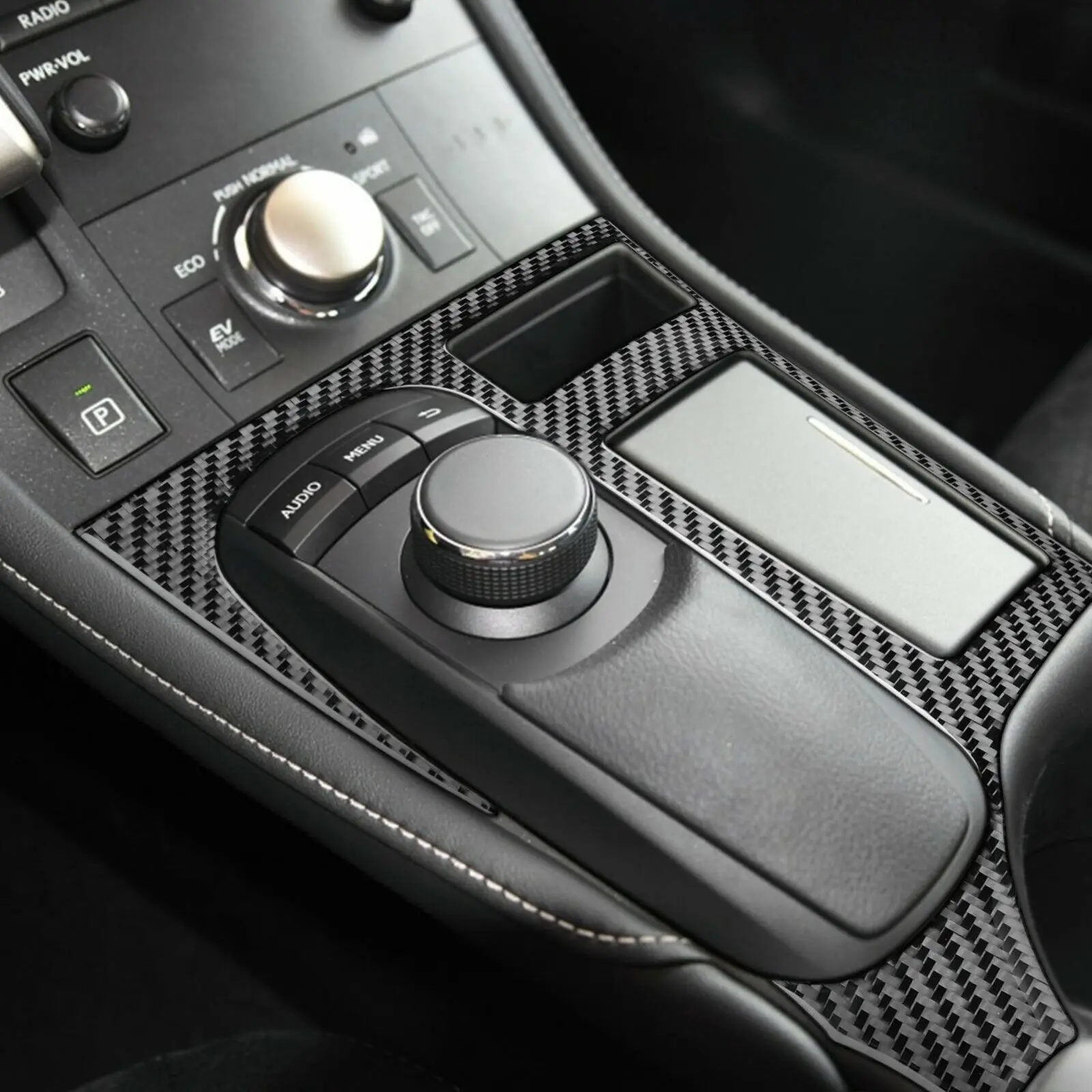 

Carbon Fiber Car Interior Central Console Armrest Trims For Lexus CT200h 11-17