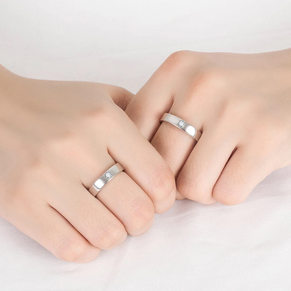 Модные парные кольца из стерлингового серебра 925 пробы для женщин и мужчин кольцо