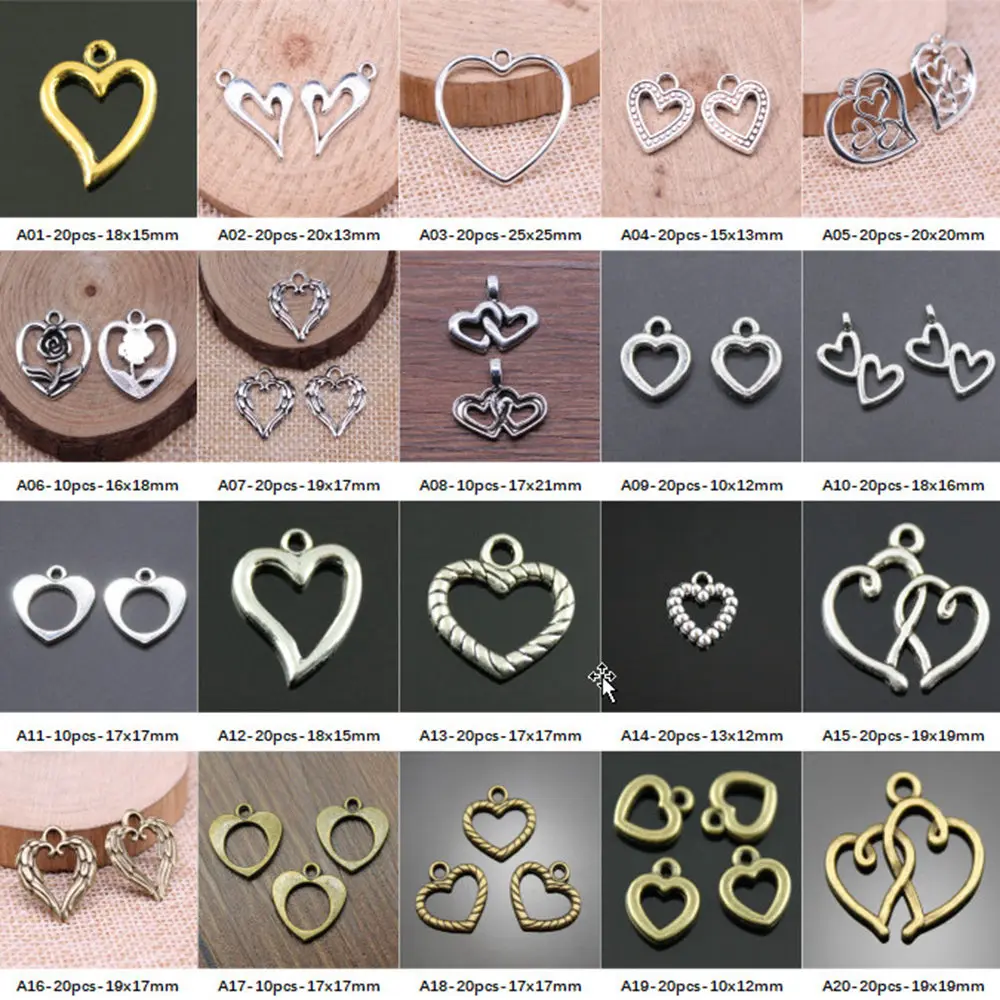 

New Arrival Hollow Double Peach Heart Charms For Jewelry Making Gifts For Women