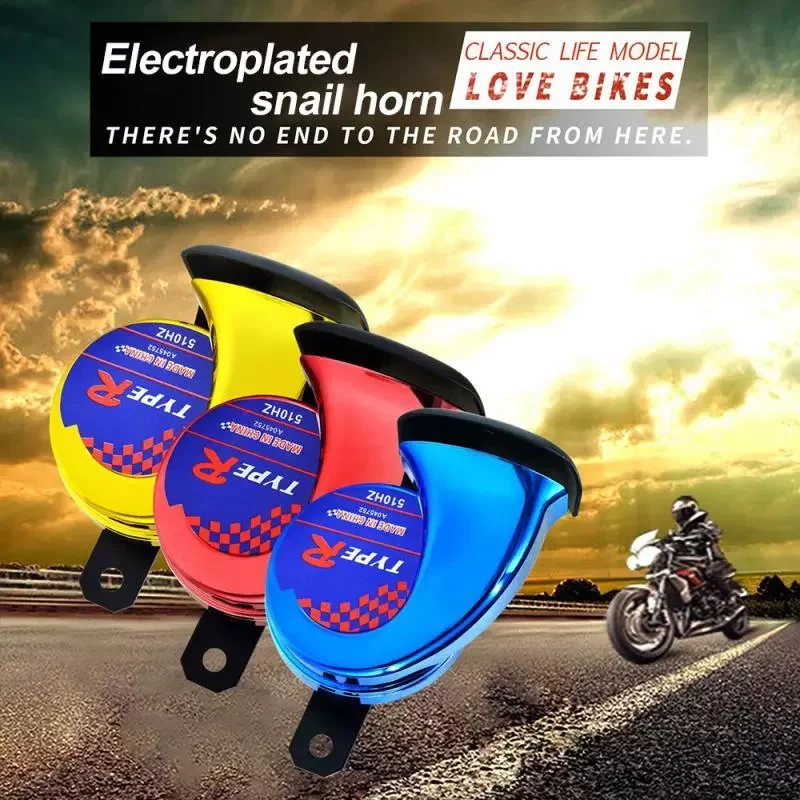

Motorcycle Snail Horn 12V 110DB Air Horn Siren Loud Sound Horn For Car Truck Motorbike ATV Led Scooter Moped Accessories