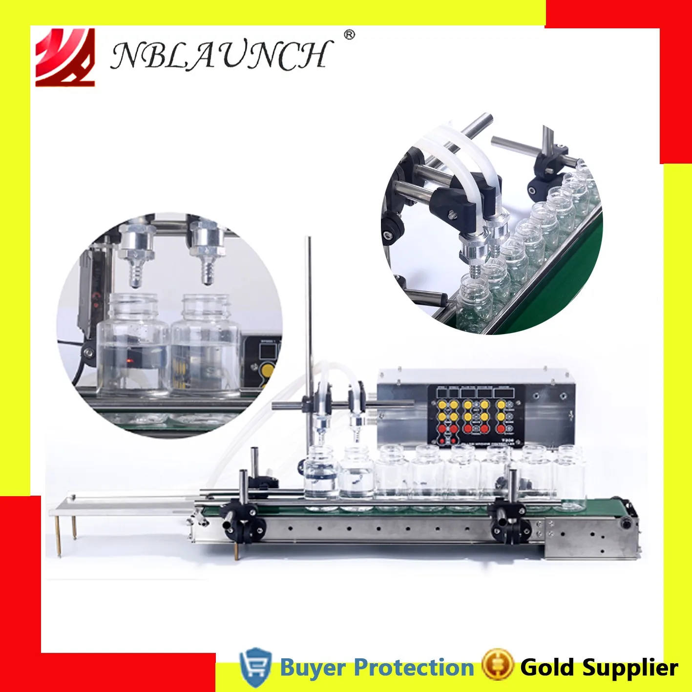 Double Heads Liquid Filling Machine Automatic Filler With Conveyor Belt With High Precise Sensor Water Juice Free Shipping