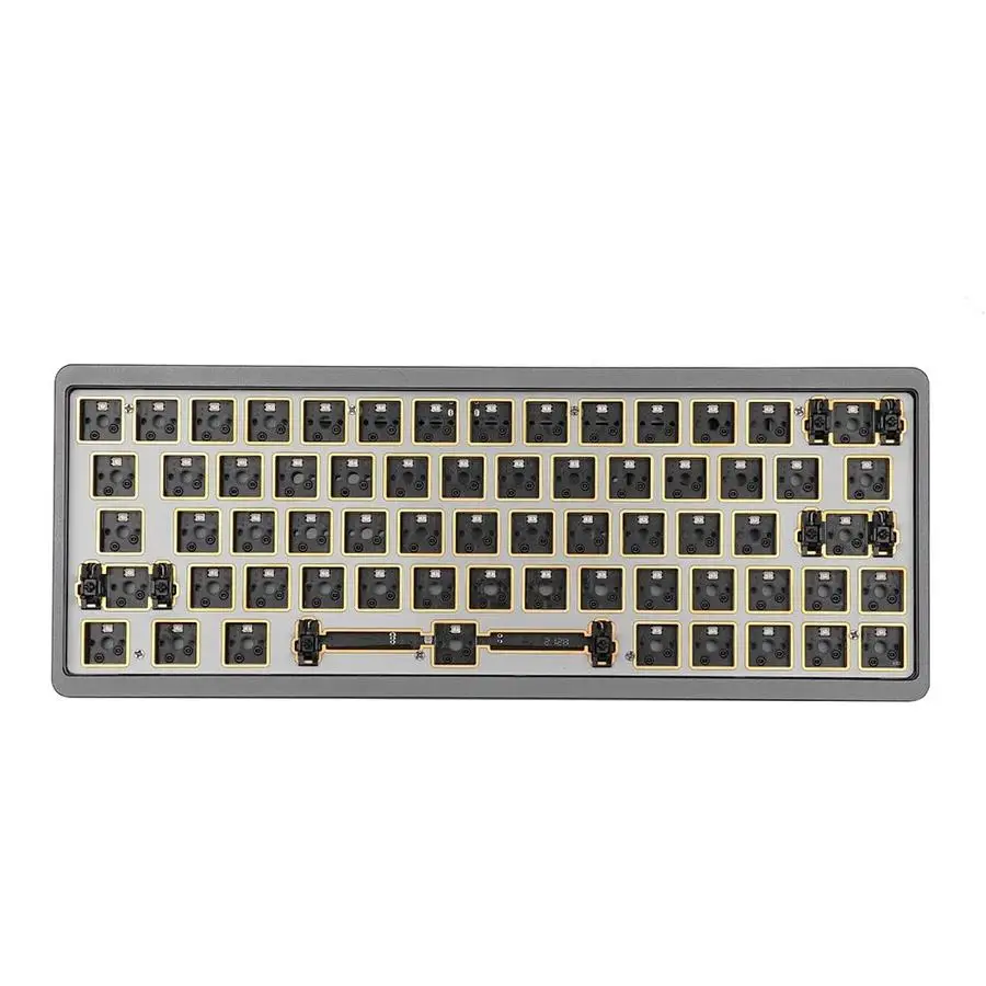 

YUNZII Ajazz AC064 CNC Kit, Alumnium Alloy, 2.4Ghz Wireless/Bluetooth/Wired Connection, RGB Hot Swappable Mechanical Keyboard Ki