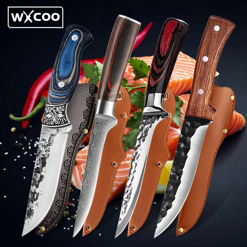 Кухонный нож для филе ломтики кованый обвалочного нарезки мяса мясница