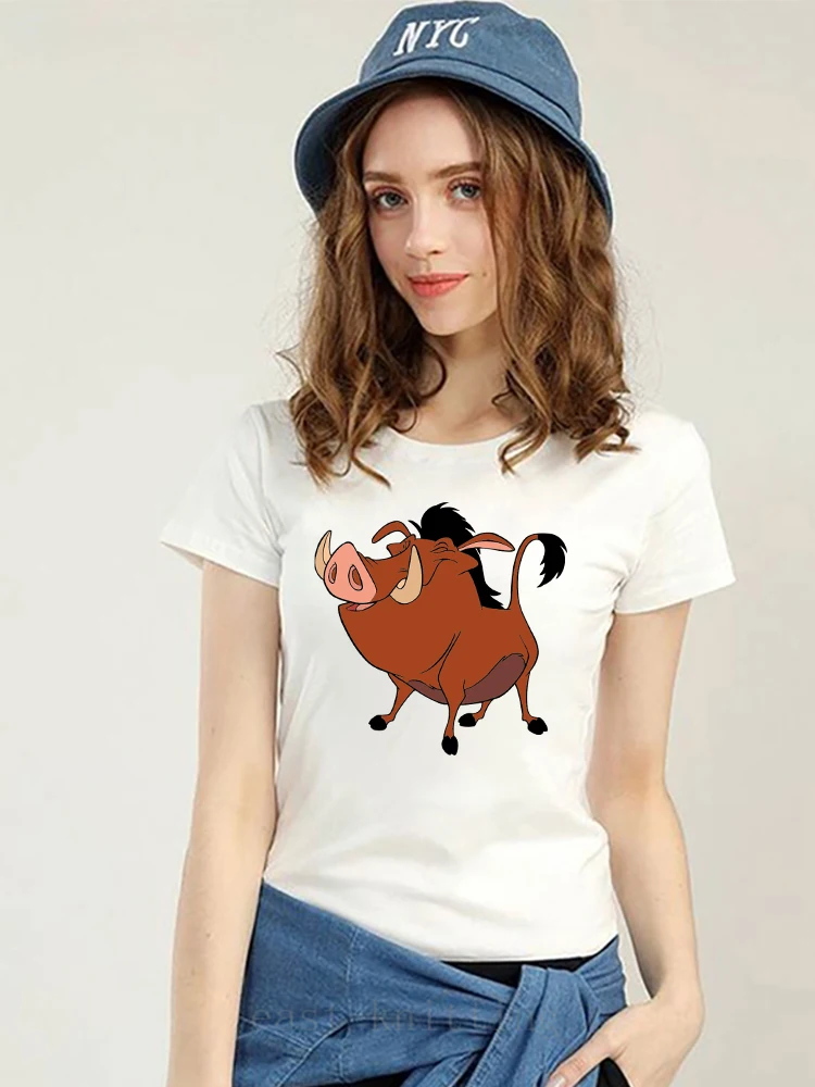 

Disney T Shirt Women Funny PUMBAA Print Lion King Clothes Instagram Popular Summer 2022 Tees Breathable Casual Tops Dropship
