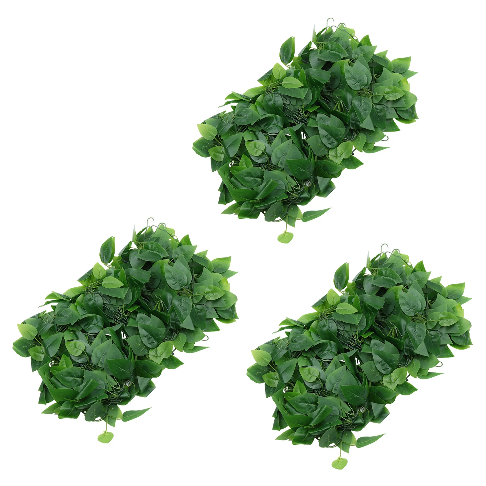 

3Pcs Indoor Hanging Plants Green Leaves Ornament Wall Mounted Fake Vine