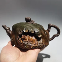 8 chinese yixing zisha pottery fruit pine tiger kettle teapot purple mud gather fortune office ornaments town house