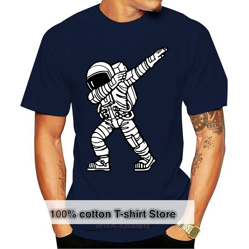 Geek Parody Dabbing Astronaut T shirt men Funny Astronaut Dab t-shirt hombre Camiseta Short Sleeve O-neck Science Astronomy Tees