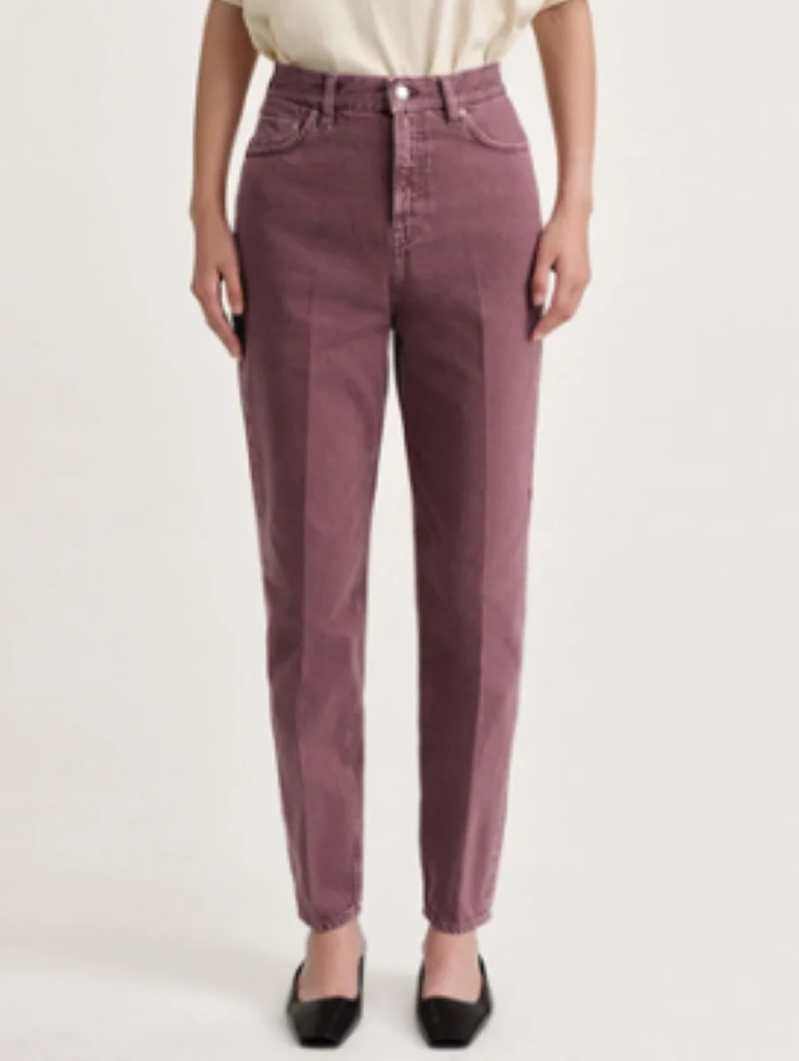 2023 New Women's Jeans Solid Color High Waist Zipper Casual Denim Long Pencil Pants