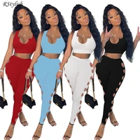 rstylish rib side crop top and cut out leggings pants sets sexy sporty tracksuit women fashion 2 piece set 2022 summer outfits