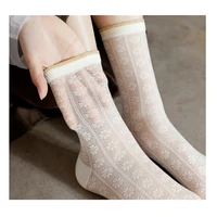 2022 socks women lace elegant lady socks vintage lace soft comfortable socks 6pairslot