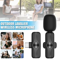 mayitr 1pc black wireless lavalier microphone mini type c port mic portable audio video recording device for android phones