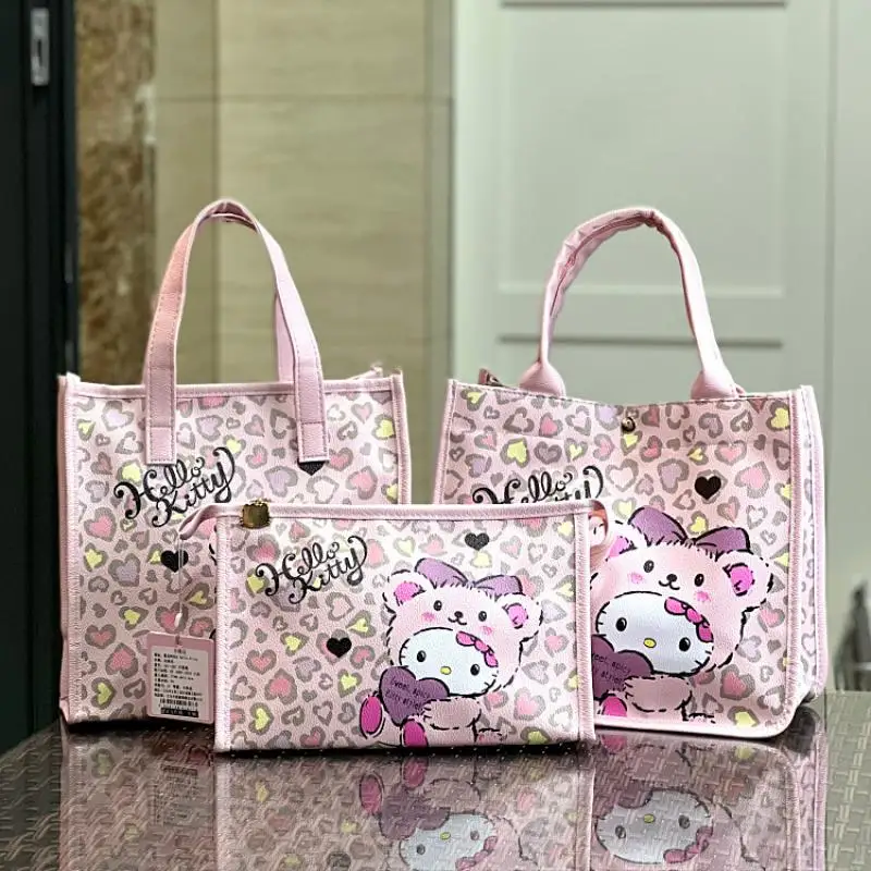 

Sanrios аниме мультфильм Hello Kitty сумка Kawaii розовый чехол для головы Kt Cat милый рабочий контейнер для завтрака портативная Косметика туалетные принадлежности