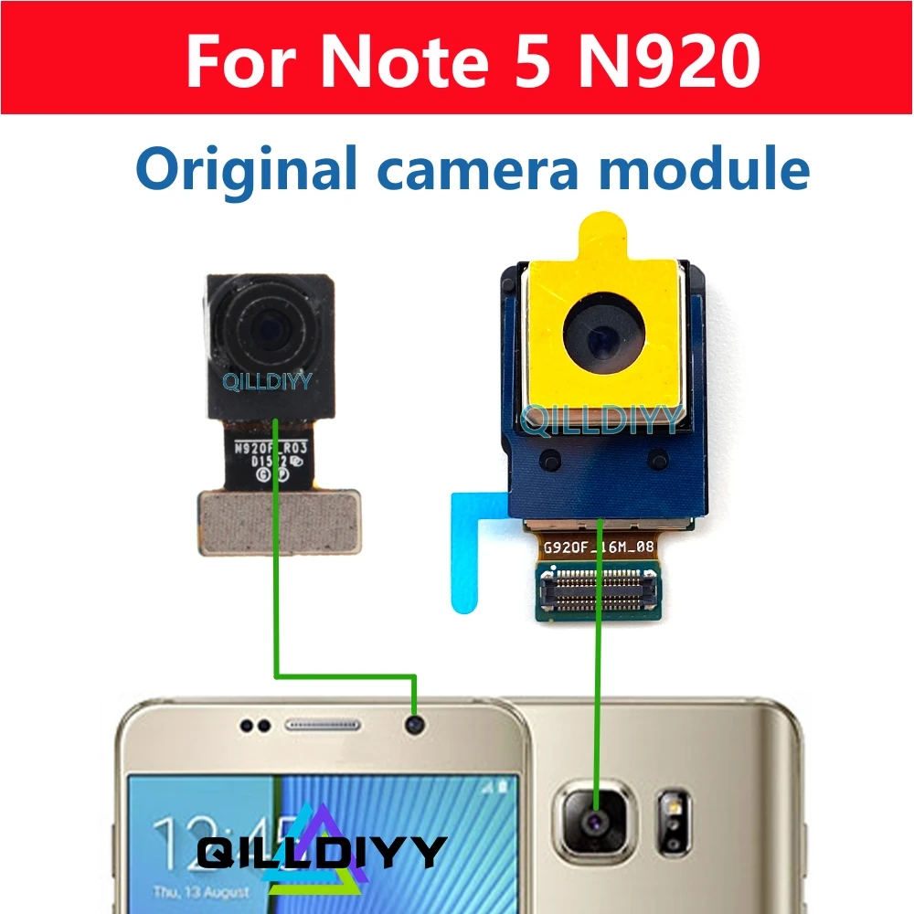 

Оригинальная основная фронтальная камера для селфи с большим гибким кабелем для Samsung Galaxy Note 5 N920 N920F N920A NOTE5 Модуль задней камеры