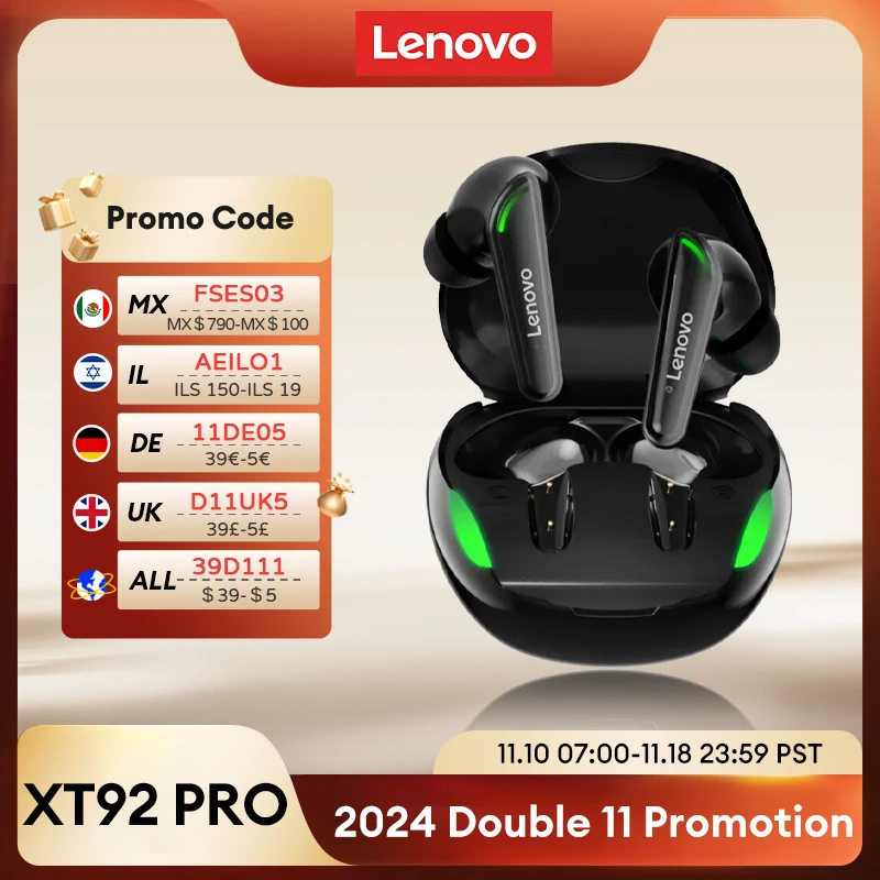 Новые оригинальные беспроводные Bluetooth 5 3 наушники Lenovo XT92 PRO двухрежимные игровые